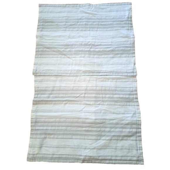 Tommy Bahama Pillow Shams 2 Standard Blue Beige Striped Cottage Beach House - Picture 1 of 5